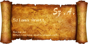 Szlama Anett névjegykártya
